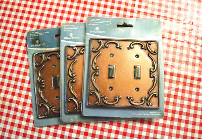 Brainerd French Lace Double Toggle Light Switch Plates Covers 3 Sets