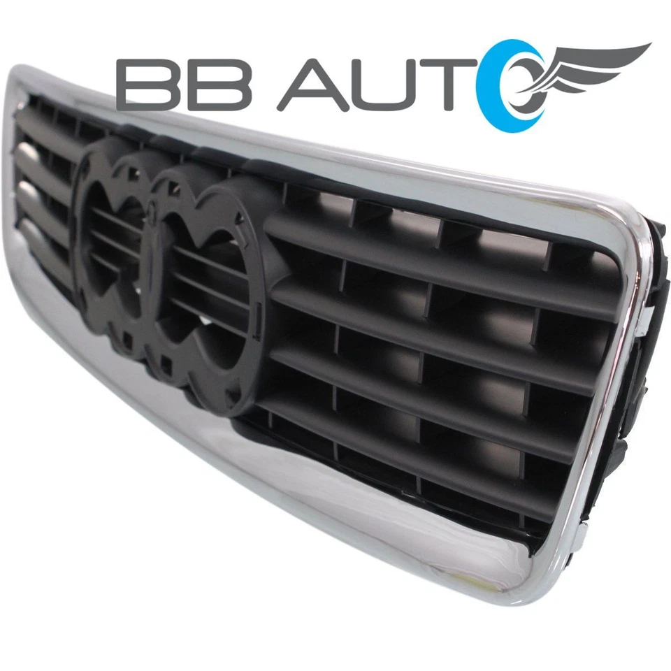 REPUESTO REJILLA CAPÓ DELANTERO NEGRO/CROMO NUEVO PARA AUDI A4 QUATTRO 99-02 Foto 2 de 4