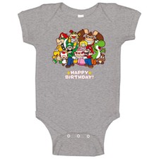 Happy Birthday Nes Characters Super Mario Baby One Piece