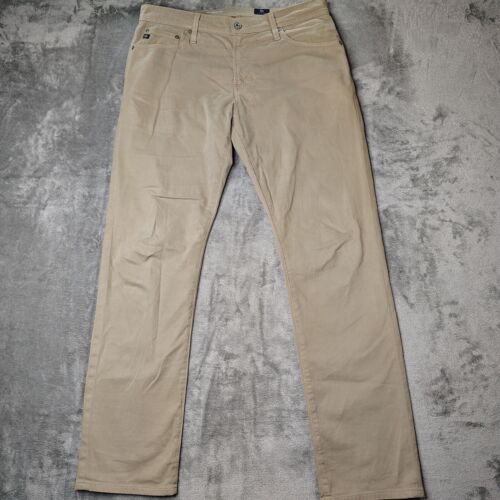 AG Adriano Goldschmied Jeans Men's 33x32 The Graduate Sueded Tailored Leg Khaki
