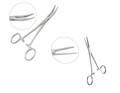 2pc Fishing Set 5'' Straight + Curved Hemostat Forceps Locking Clamps