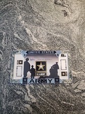 U.s Military Army Heavy Duty Metal License Plate Frame 3d Raised Letters