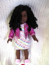 American Girl 18" Truly Me #85 Doll Dark Skin Black Curly Hair Brown Eyes NO BOX