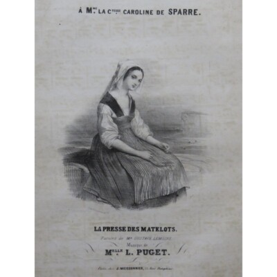 PUGET Loïsa La Presse des Matelots Gesang Klavier ca1830