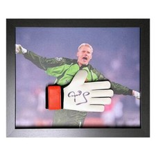 Genuine Peter Schmeichel Signed Framed Goalkeeper Glove