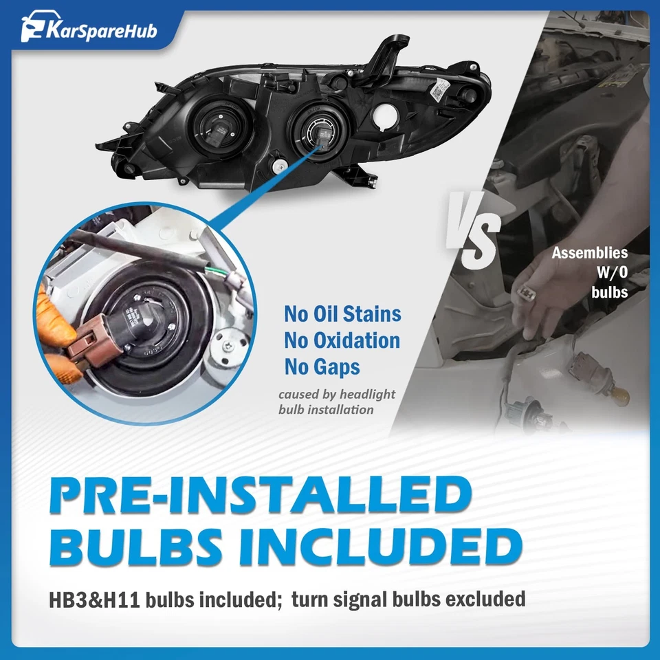 Pair Headlights For 2011-2020 Toyota Sienna Halogen Headlamps W/Bulbs Left+Right Foto 4 de 4