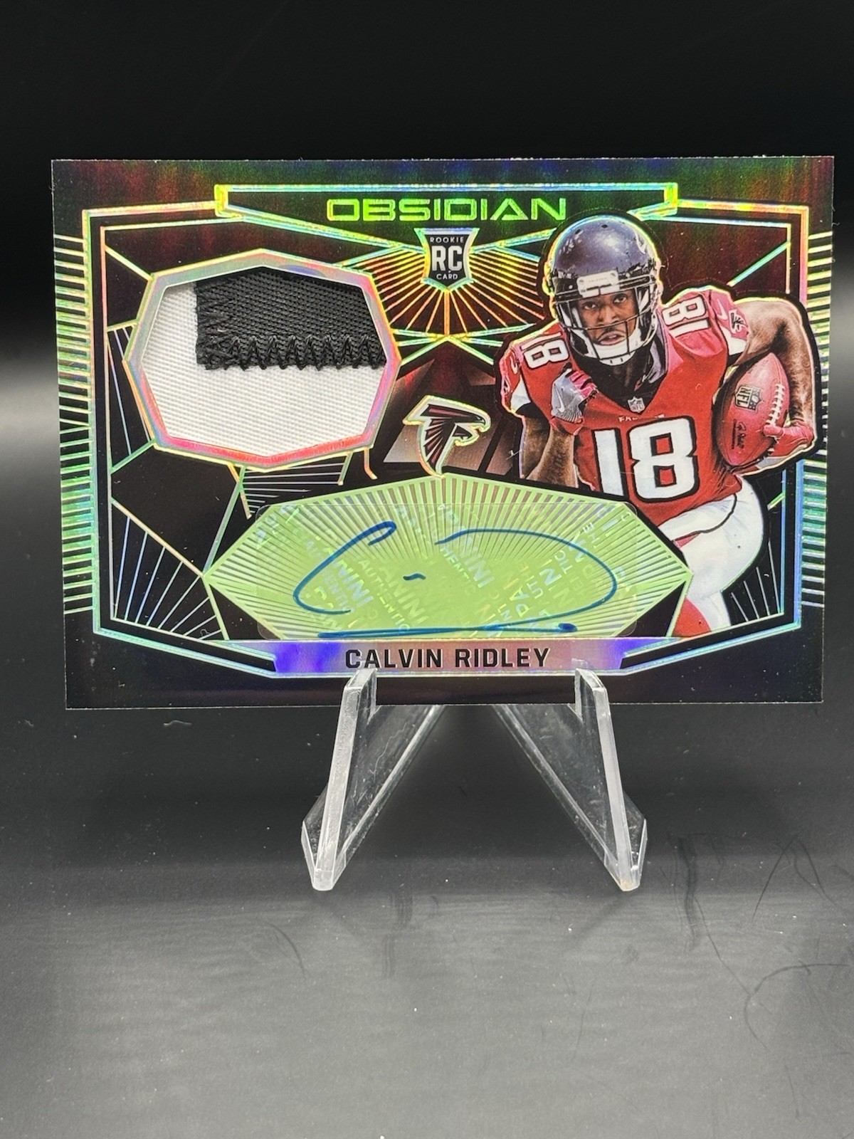 Calvin Ridley Panini Obsidian Rookie Jersey Autographs #RJCR Base
