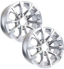 eCustomrim 2-Pack Aluminum Trailer Wheels 15X5 15 Inch Rim Silver Machined 5 Lug