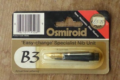 Vintage OSMIROID B3 EASY CHANGE NIB UNIT 22k Gold Plated Sealed in Packet unbenutzt