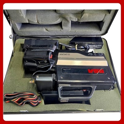 RCA CPR250 VHS Camcorder Solid State Image Sensor Vintage Video Camera Case Fair
