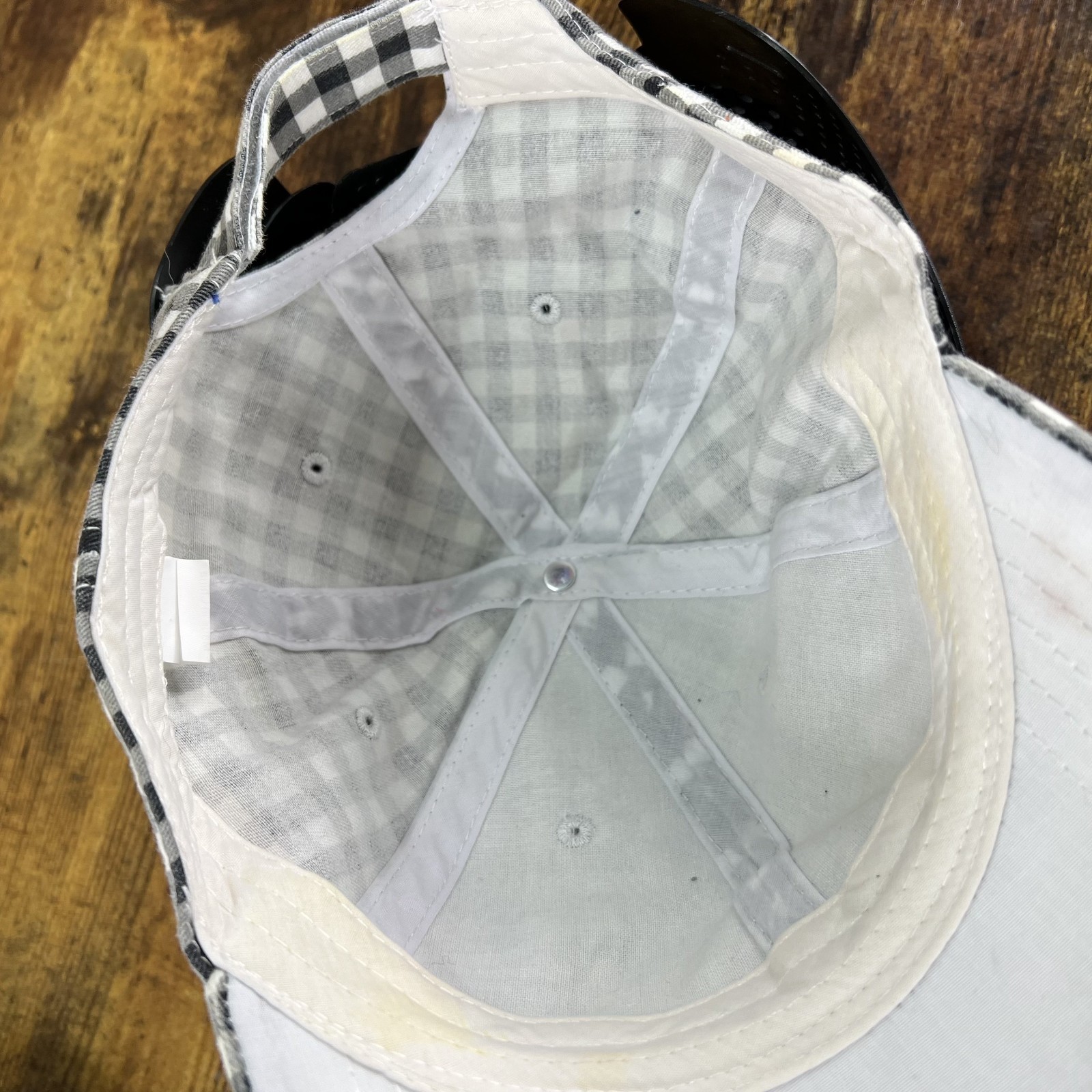 Checkered Black White Adjustable Hat Baseball Cap - image 8