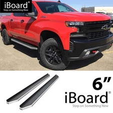APS Running Board Polished 6" Fit Chevy Silverado GMC Sierra Crew Cab 19-26