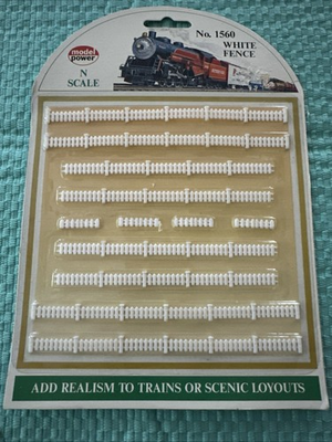 #ad Model Power No. 1560 White Fence N Scale New in Box $9.95