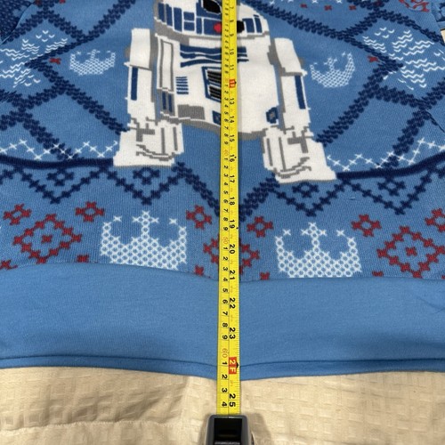 Star Wars Christmas Sweater Mens Small S R2D2 Ugly Sweater Blue - Picture 5 of 6
