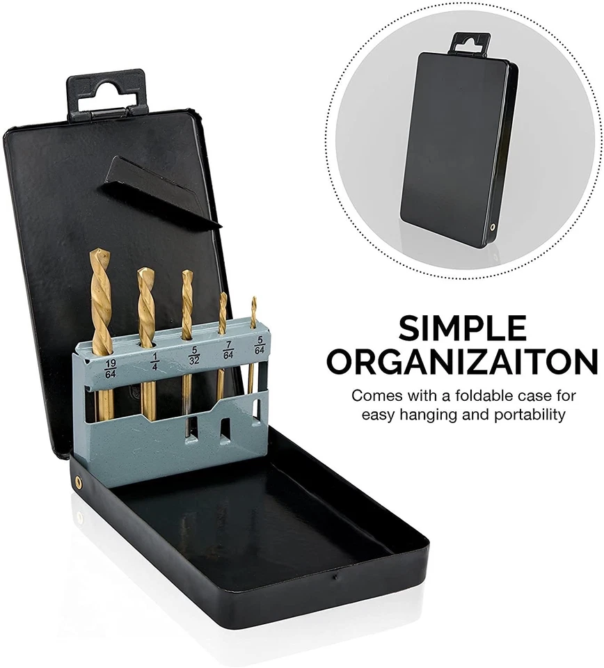 Juego de brocas para zurdos, taladros de acero de alta velocidad con revestimiento de nitruro de titanio Foto 3 de 4