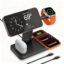4in1 Magnetic Wireless Charger Dock Stand For Apple Watch Ultra 11 iPhone 17 16