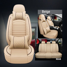 5-seats Car Seat Covers Luxury Pu Leather Front Rear Cushion Full Set Universal