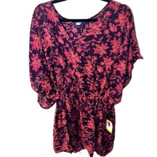 Lands' End Ladies Swim Cover-Up Size M/L Floral