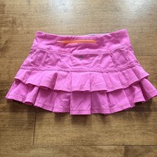 Ivivva by Lululemon Girl Fuchsia Pink Set Pace Skirt Skort Pleated Tennis Sz 7