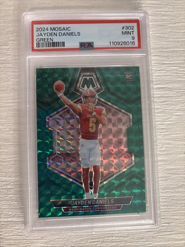 2024 Panini Mosaic - Jayden Daniels #302 Green Mosaic Prizm (RC) PSA 9