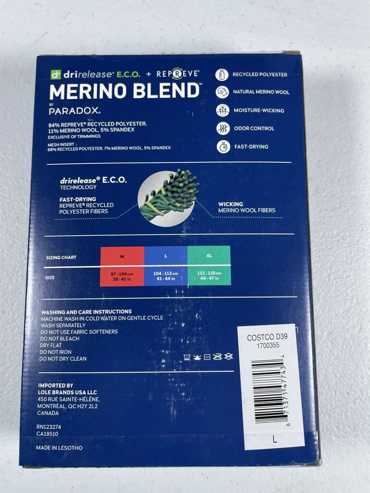 Top Paradox Para Hombre 1/4 Cremallera Mezcla Merino Rendimiento Capa Base, Negro Talla Grande Foto 2 de 2