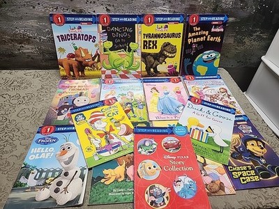 Lot Of 15 Level 1 Mixed Step Into Reading Books: Pixar/Barbie/Disney /Dinosaurs
