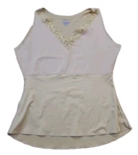 Spanx By Sara Blakely Lace Tank Top Shapewear Beige Womens Size Large