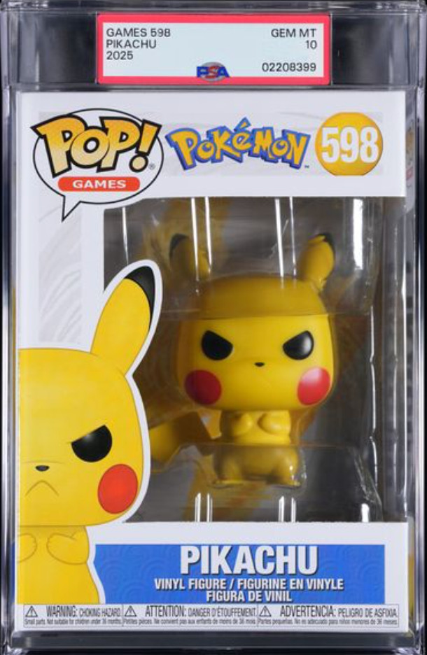 Juegos Angry Pikachu "Pokemon" 598 Funko Pop! PSA 10 GEMA COMO NUEVO