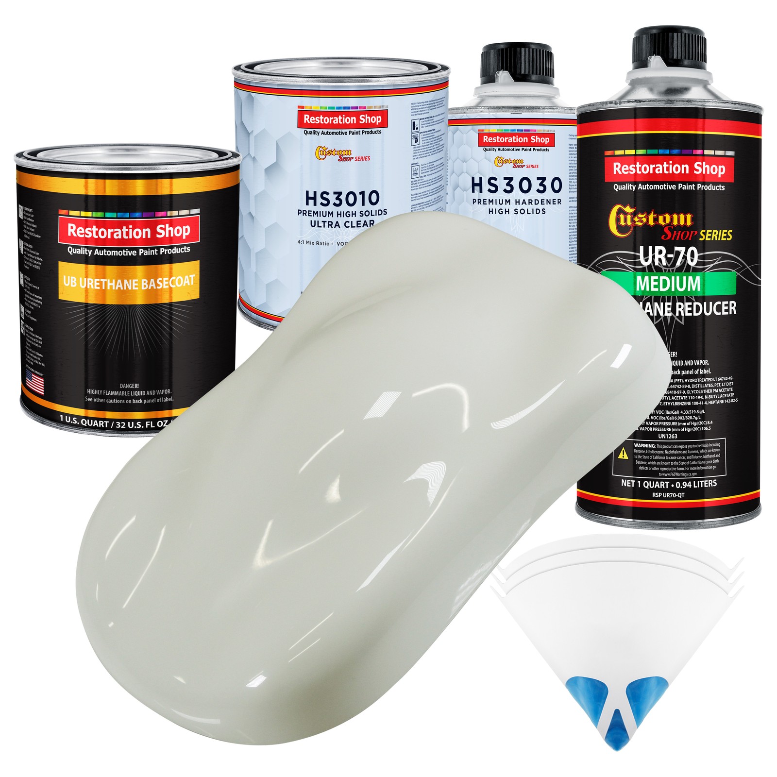 Ermine White Premium Urethane Basecoat Clearcoat Auto Paint Kit