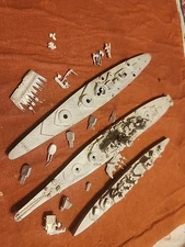 1:1250 Scale Parts & Hulls For USS IOWA, HMS CUMBERLAND & French BB RICHELIEU 