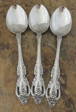 Oneida Pembrooke Renoir Set of 3 Serving Spoons SSS Stainless Flatware Lot Y