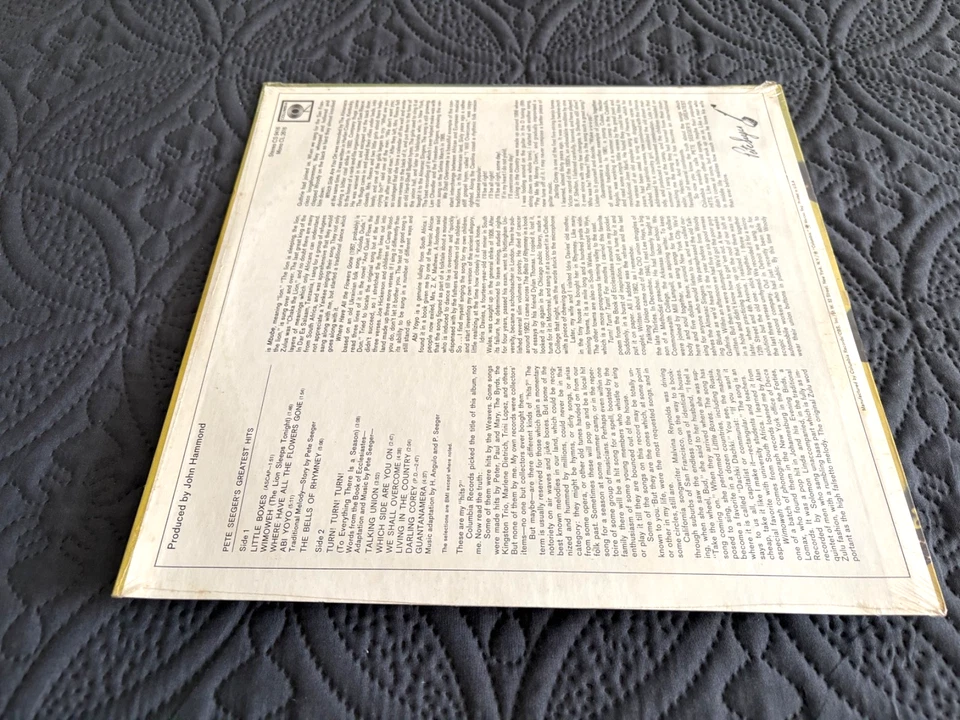 PETE SEEGERS GREATEST ORIGINAL  SEALED "NEVER PLAYED" VINTAGE VINYL RECORD ALBUM - Image 4 of 4