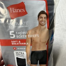 Hanes Underwear Size Medium Classics Men's Tagless ComfortSoft Knit Boxers 5Pk
