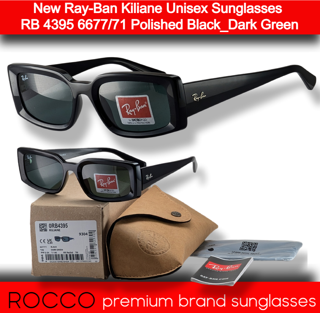 Ray-Ban Rectangle Square Sunglasses RB 4395 - Black - Acetate - Image 2