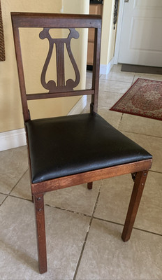 Leg O Matic Lorraine Metal Mfg Co Fifth Ave NY Harp Back Folding Chair VTG VIDEO