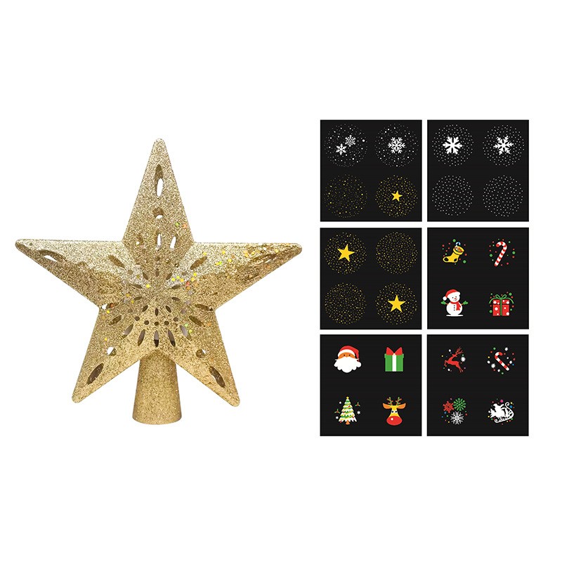 Christmas Tree Topper Projector Snowflake Christmas Star Tree 6 Projection Mode
