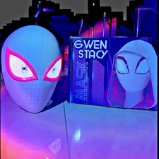 Ghost Spider Gwen Stacy Spiderman Marvel Cosplay Mask Helmet LED Eye Replica Toy
