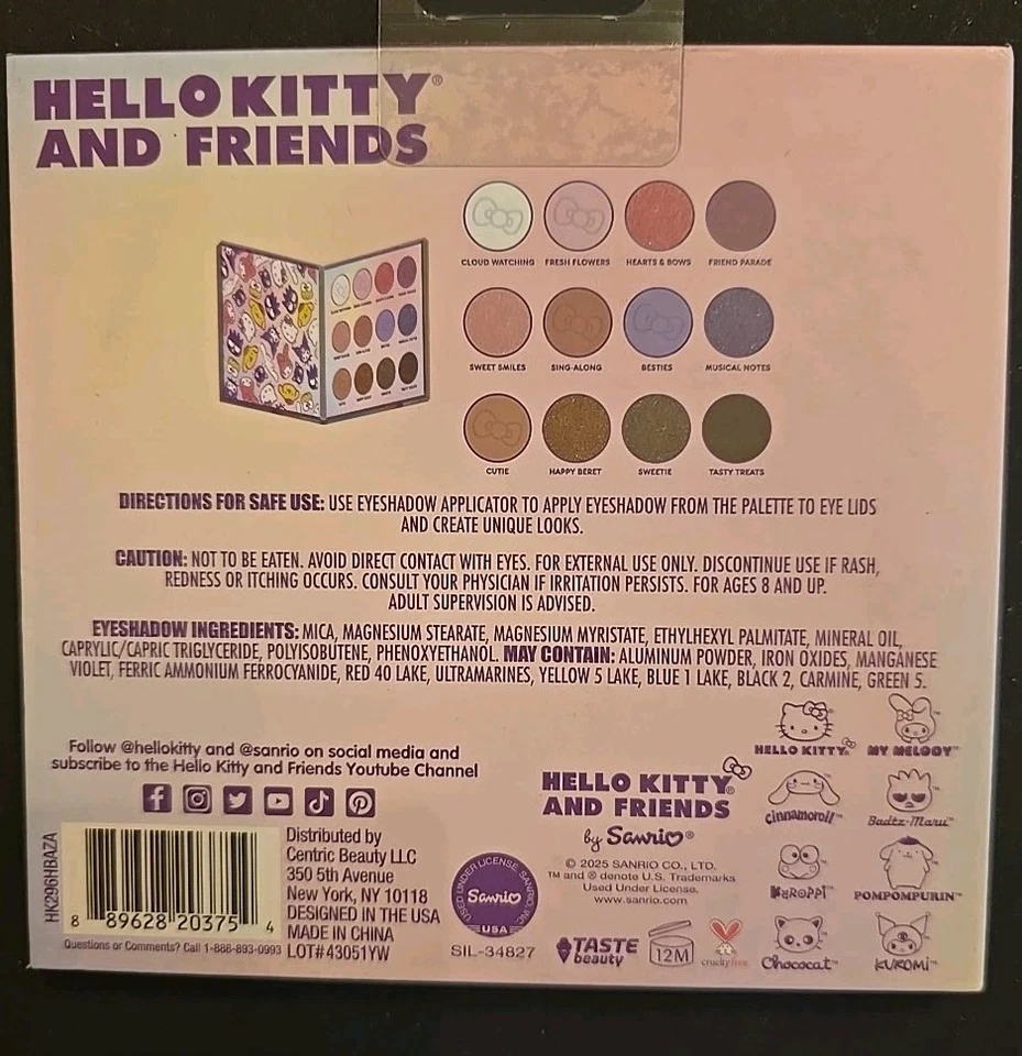 Nueva Paleta de Sombras de Ojos Sanrio Hello Kitty & Friends 9 Colores Foto 2 de 3