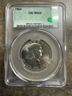 CAC MS64 1954-S Franklin SILVER Half Dollar 50C