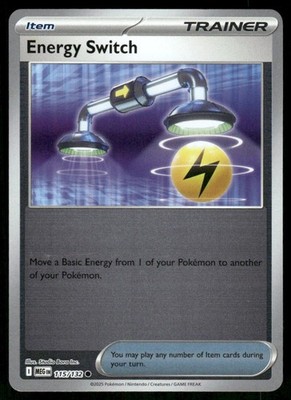 Energy Switch 115/132 Common Mega Evolution Pokemon Reverse Holo Near Mint