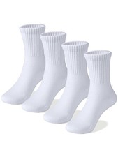 Unisex School Kids Boys Girls Soft Cotton White Athletic Socks 6-8 Years All ...