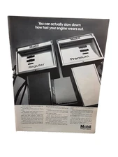 1969 Mobil Gasoline Print Ad Slow Down Engine Wear Regular Premium Pumps