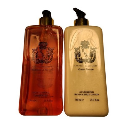 Russell & Windsor London Shower Gel and Body Lotion Set 750ml Watermelon Lemon