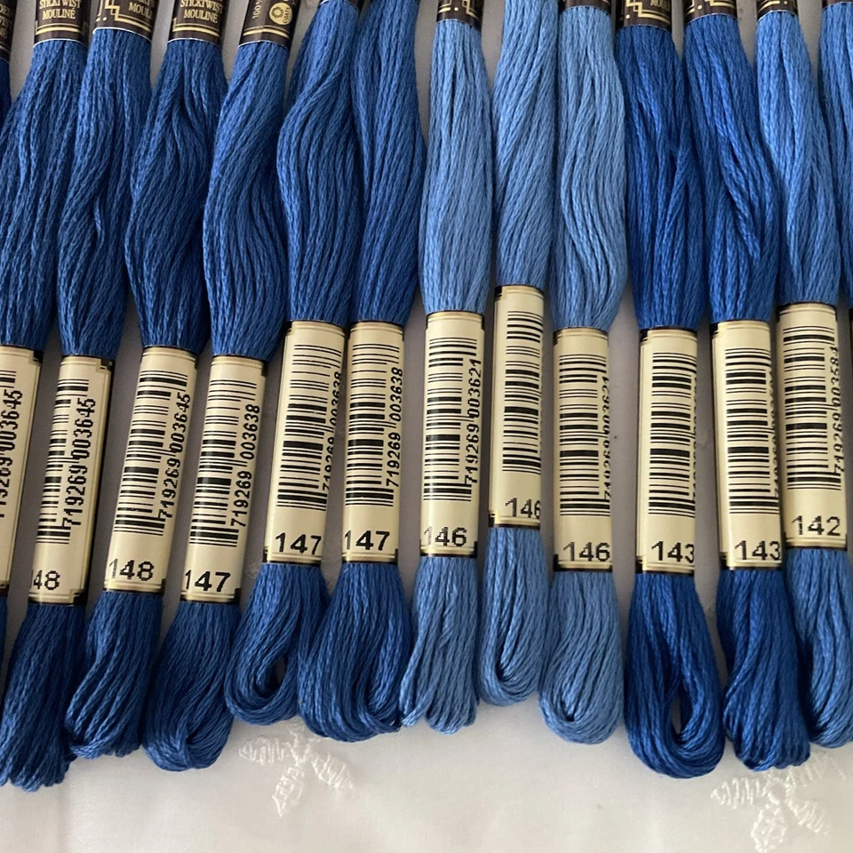 Anchor Stranded Sticktwist Mouline Cotton Floss Lot of 18 Blues Series 140's - Image 3 of 4