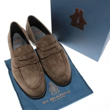 Di Bianco NWB Miseno Cashmere Suede Penny Loafers Size 41.5 (US 8.5) Bark Brown