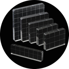 6 Pack Clear Stamp Blocks, Acrylic Tools Grid Lines Set, Scrapbooking Crafts for