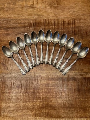 STERLING SILVER 12 Antique Gorham Spoons total of 374.1 grams for scrap or not