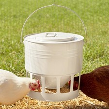 Hanging Chicken Feeder – 20lbs Metal Chicken Feeder No Waste, Adjustable Poul...