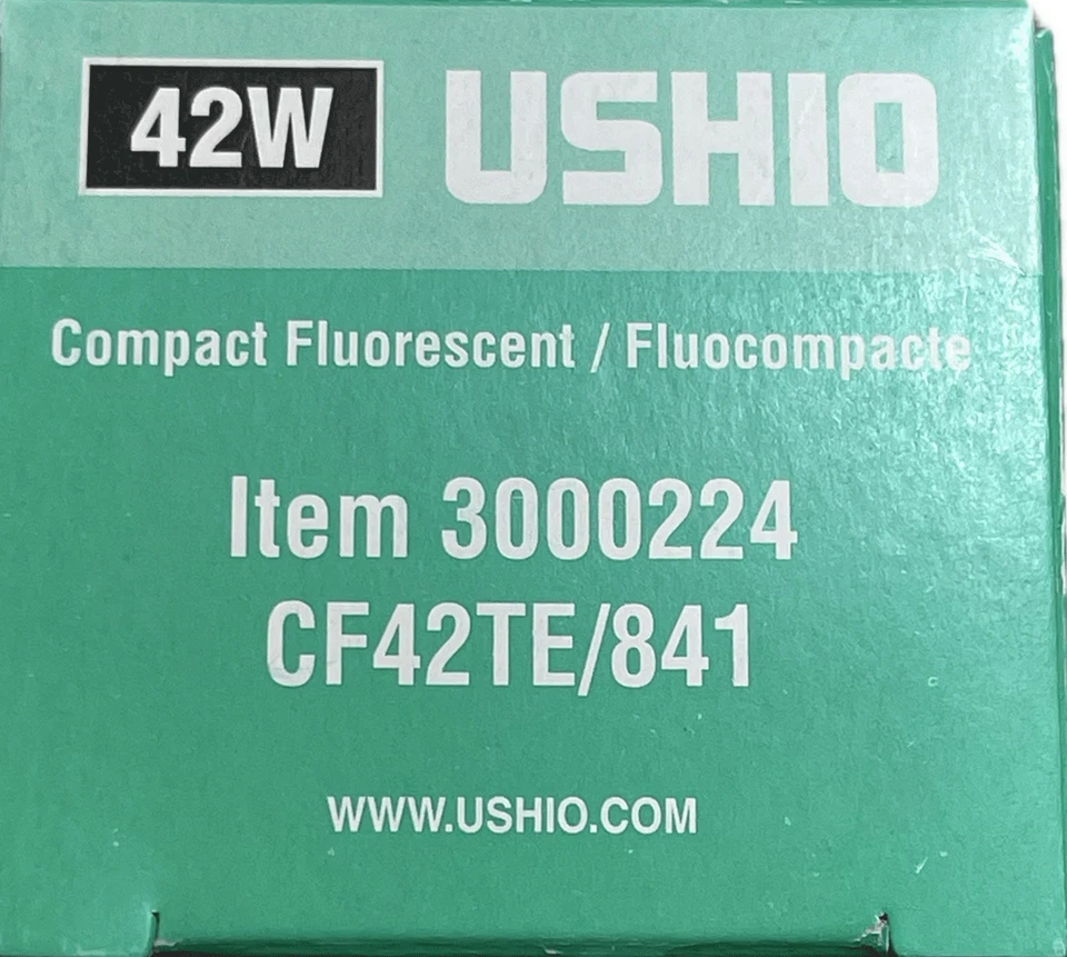 CF42DE/841 42 watt Quad Tube 4100K 4-Pin CFL lamp Ushio 3000244 - 6 Piece LOT - Image 4 of 4