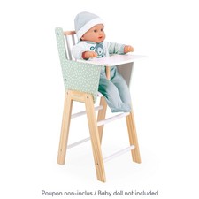 Chaise haute pour poupée Janod en bois convient aux poupées 42 cm jouet d'alimentation enfant 3 ans et + NEUF